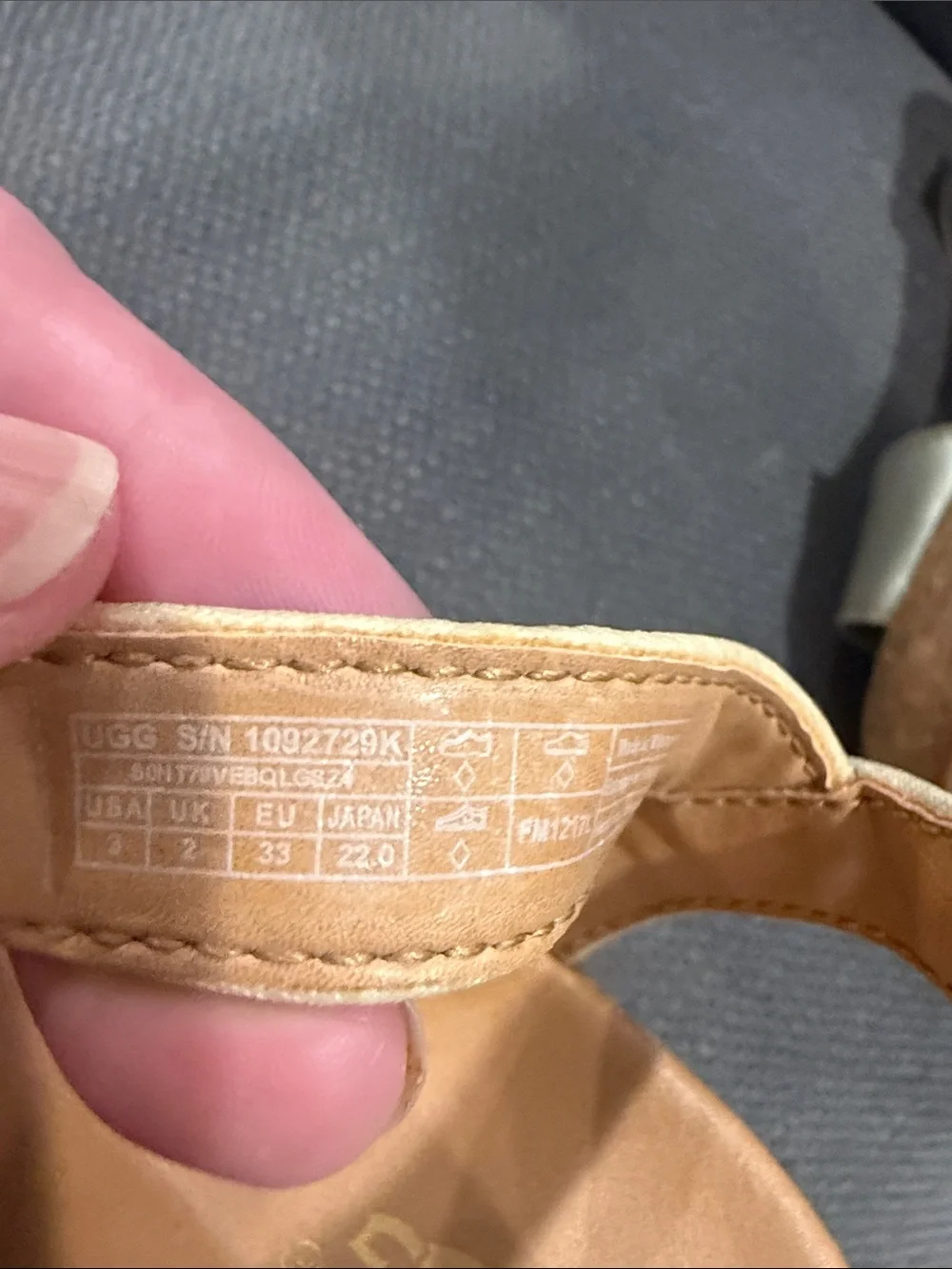 UGG Kids Metallic Gold Ankle Strap Sandals